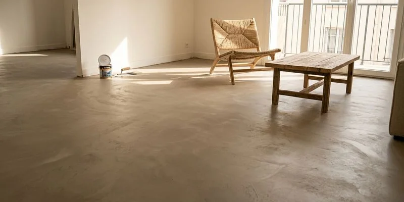 Résultat béton ciré dans un appartement rénové