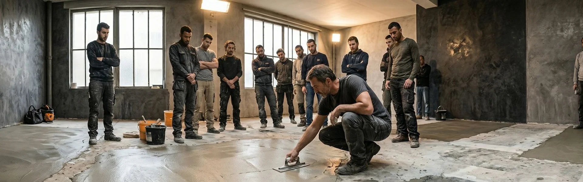 Groupe de stagiaires en atelier